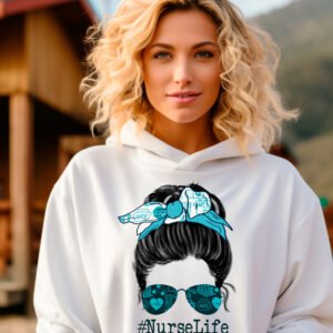 NURSE LIFE IN TEAL - HOODIE